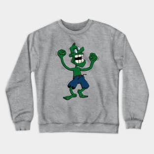 Angry Green Man Crewneck Sweatshirt